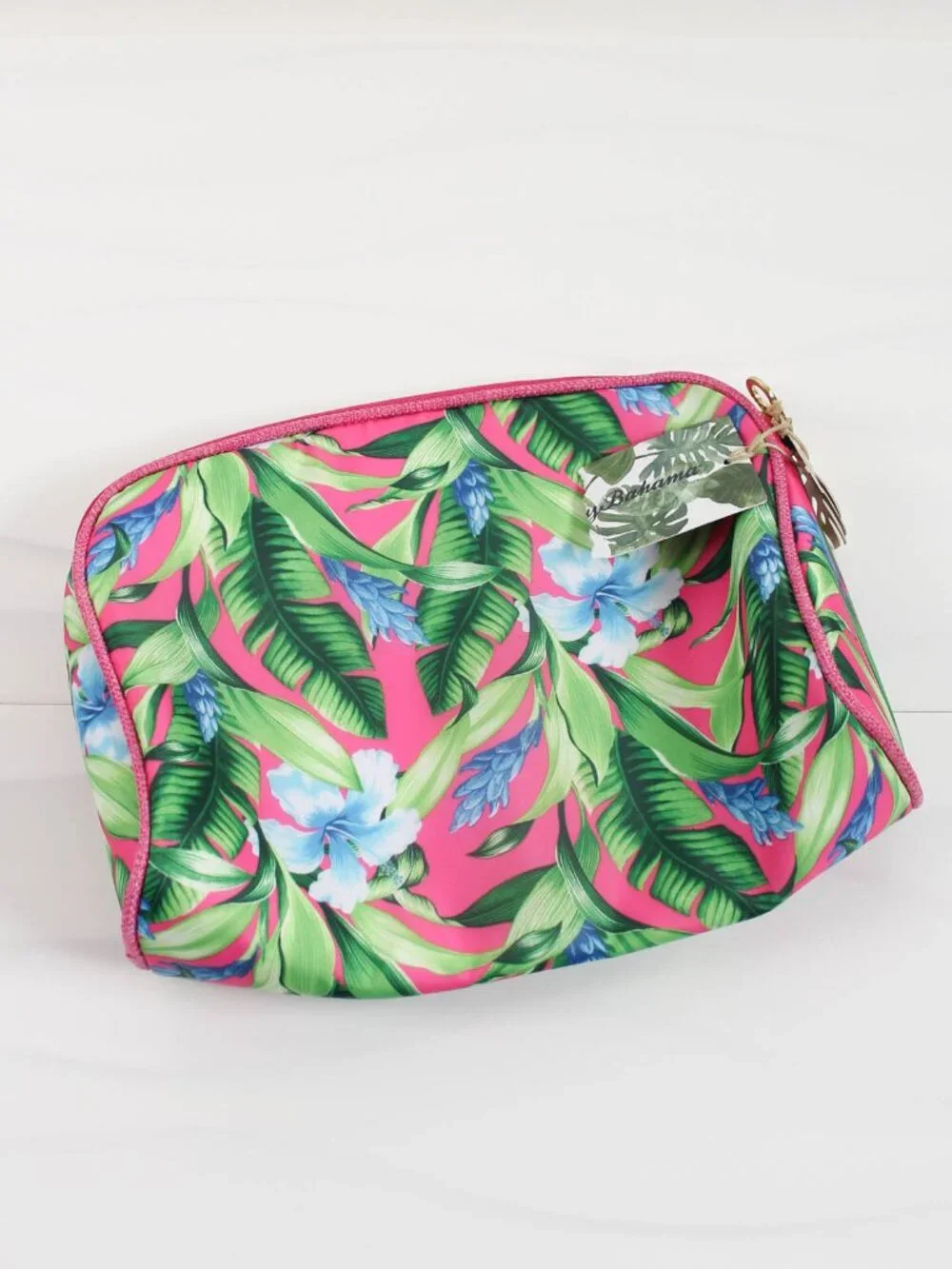 Tommy Bahama NWT Pink Tropical Floral Cosmetic Bag
